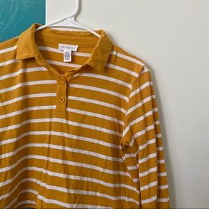 Yellow and white long sleeve with collar